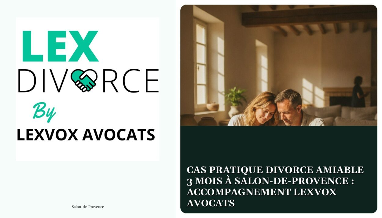 Cas pratique divorce amiable 3 mois à Salon-de-Provence : accompagnement LEXVOX AVOCATS — cabinet LEXVOX Avocats, Salon-de-Provence