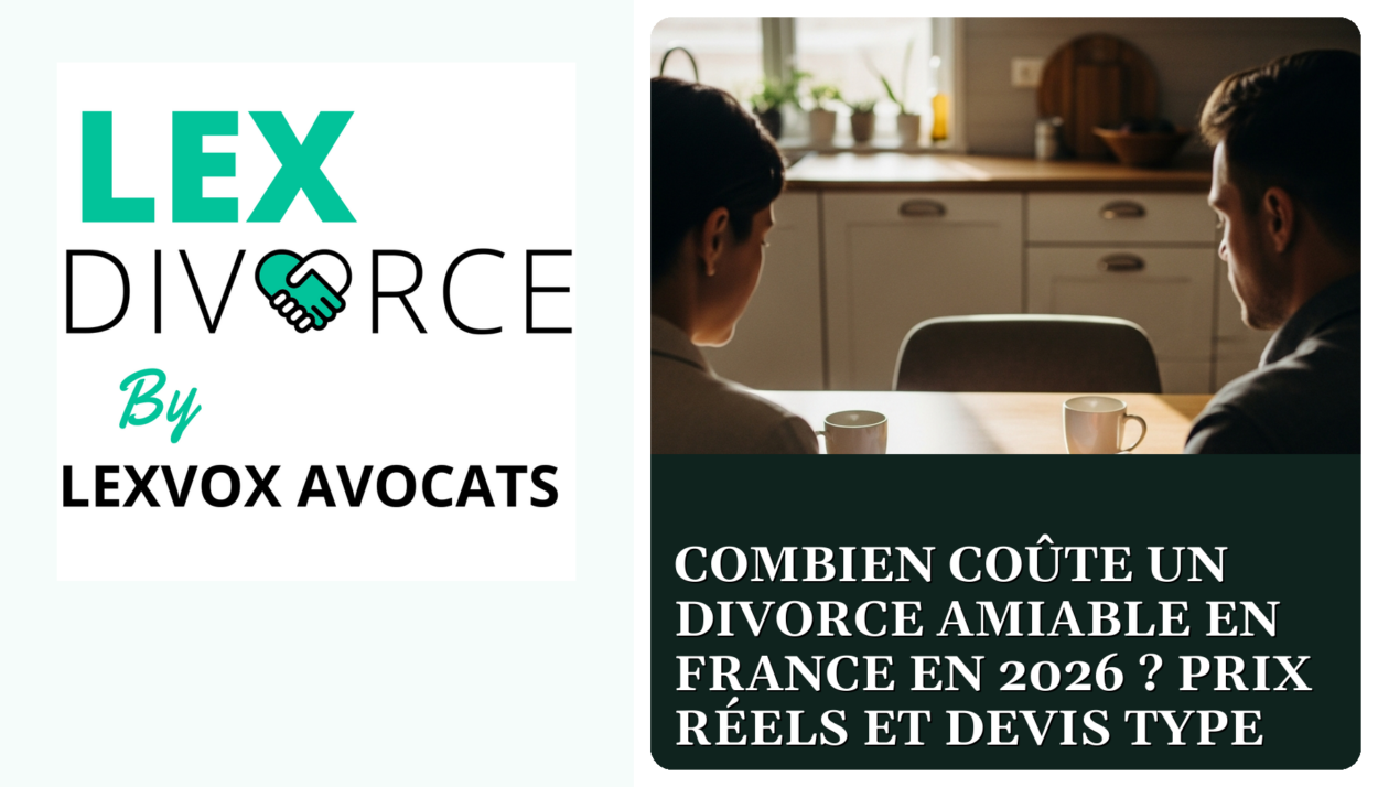 Combien coûte un divorce amiable en France en 2026 ? Prix réels et devis type