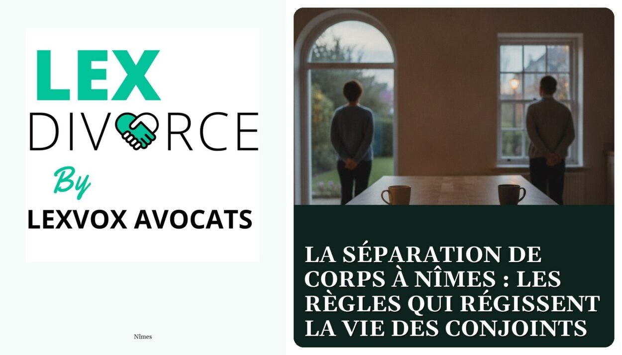 La séparation de corps à Nîmes : les règles qui régissent la vie des conjoints — cabinet LEXVOX Avocats, Nîmes