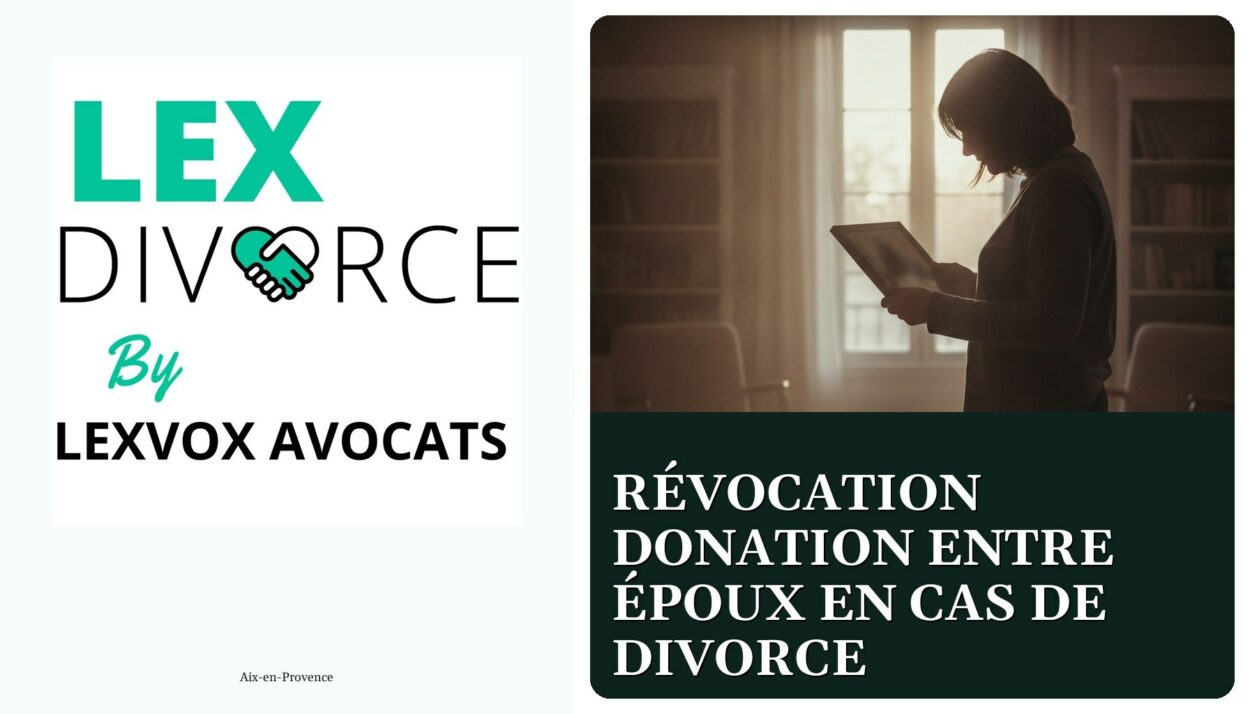 Révocation donation entre époux en cas de divorce — cabinet LEXVOX Avocats, Aix-en-Provence