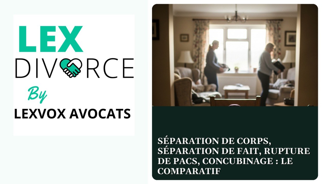 Séparation de corps, séparation de fait, rupture de PACS, concubinage : le comparatif — cabinet LEXVOX Avocats, Aix-en-Provence
